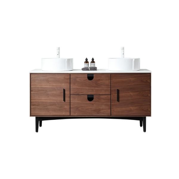 Portree 60 inch Double Bathroom Vanity With Vessel Sinks