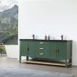 Winchester 72 inch Freestanding Double Bathroom Vanity With Black Top - Forest Green