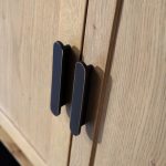 Revival 48" Pecan Oak Freestanding Bathroom Vanity, Black Countertop