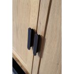 Revival 60" Pecan Oak Freestanding Bathroom Vanity, Black Countertop