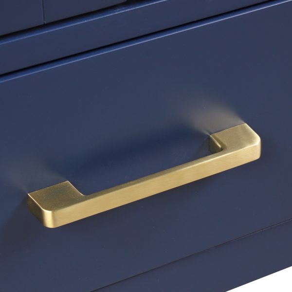 Geneva 36 inch Bathroom Vanity Navy Blue with Carrara Marble Countertop