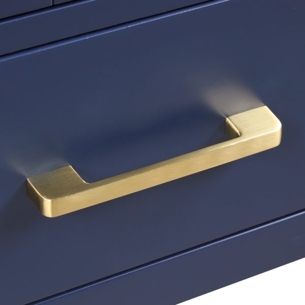 Geneva 48 inch Bathroom Vanity Navy Blue with Carrara Marble Countertop