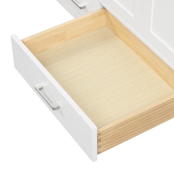 Geneva 60 inch Bathroom Vanity Matte White with Carrara Marble Countertop
