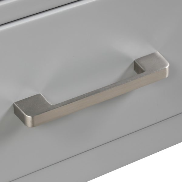 Geneva 60 inch Bathroom Vanity Metal Gray with Carrara Marble Countertop