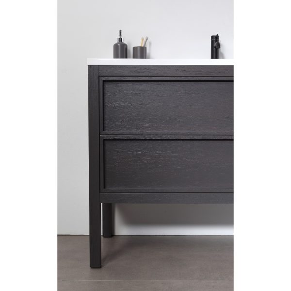 Annecy 36 inch Bathroom Vanity in Charcoal Oak With Top