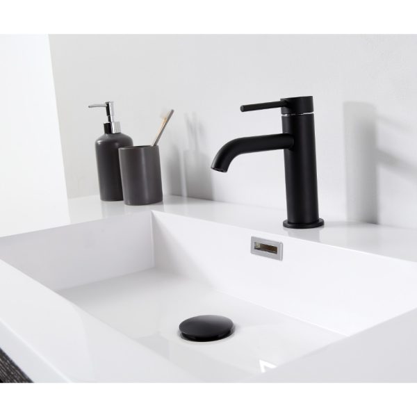 Annecy 36 inch Bathroom Vanity in Charcoal Oak With Top
