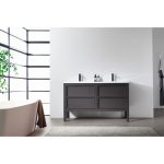 Annecy 55” Bathroom Vanity in Charcoal Oak With Top