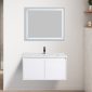 Bern 36 inch Wall Mount Bathroom Vanity in Glossy White With Sink