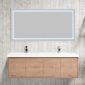 Bern 60″ Wall Mount Bathroom Vanity in Classic Oak with Double Sink