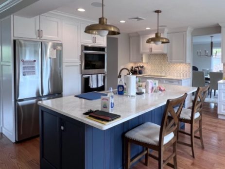 White And Blue Kitchen Cabinets