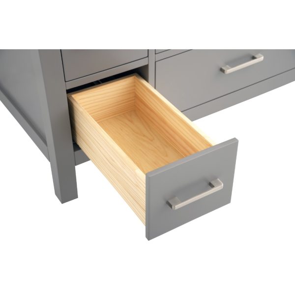Vanea 48 inch Bathroom Vanity in Gray with White Quartz Top