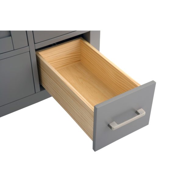 Vanea 36 inch Bathroom Vanity in Gray with White Quartz Top