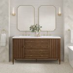 Myrrin 60" Double Vanity, Mid Century Walnut