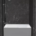 Soaking Bathtub Three Wall Alcove Fiberglass 60 Inch Width
