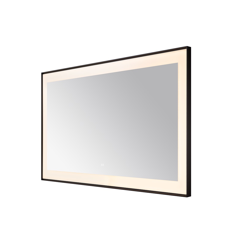 The Lexington 60 inch x 36 inch LED Lighted Slim Frame Mirror features a rectangular black frame with an integrated LED light strip around the edge, shown against a white background.