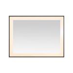 The Lexington 48 inch x 36 inch LED Lighted Slim Frame Mirror features a rectangular design with a slim dark frame and integrated LED lighting around the inner edge, set against a plain white background.