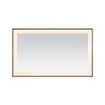 The Lexington 60 inch x 36 inch LED Lighted Slim Frame Mirror showcases a rectangular shape, black slim frame, and inner-edge LED light border, set against a white background.