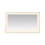 The Lexington 60 inch x 36 inch LED Lighted Slim Frame Mirror, featuring a minimalist design and thin light-colored frame, is shown against a white background.