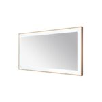 The Lexington 72 inch x 36 inch LED Lighted Slim Frame Mirror features a thin, gold-colored frame and a white backlit border, shown against a plain white background.