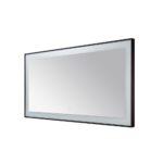 The Lexington 72 inch x 36 inch LED Lighted Slim Frame Mirror features a large rectangular design with a black frame and frosted edge, displayed against a white background.