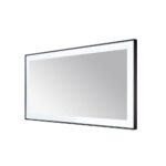The Lexington 72 inch x 36 inch LED Lighted Slim Frame Mirror features a rectangular design with a slim black frame and built-in LED lighting around the edges, shown against a white background.