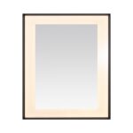 The Lexington 30 inch x 36 inch LED Lighted Slim Frame Mirror features a rectangular design with integrated LED lighting along the slim black frame, providing a subtle illuminated border against a plain white background.