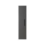 A Cartisan Design Side Cabinet door in dark gray, tall and narrow with a rectangular shape, featuring a vertical black handle slot near the middle right side, shown against a plain white background.