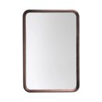 A Vela Mirror with a rectangular shape, rounded corners, and a dark wooden frame is shown against a plain white background.