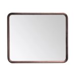 Rectangular Vela Mirrors wall mirror featuring a dark brown wooden frame with rounded corners, displayed against a plain white background.