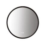 The Zen LED Mirrors feature a black frame and a round design with three touch buttons at the bottom center for easy control.