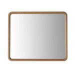 The Vela Mirrors feature a rectangular design with rounded corners and a light wood frame, displayed against a plain white background.