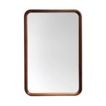 The Vela Mirrors collection offers a rectangular wall mirror with rounded corners and a dark wood frame, displayed on a white background.