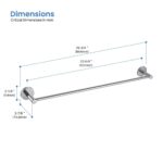 Diagram of the Halo Bathroom Towel Bar, wall-mounted: total length 25-3/4" (654 mm), usable length 23-5/8" (600 mm), projects 2-1/8" (54 mm) from wall, base diameter 2-7/8" (74.5 mm).