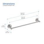 Diagram of the Halo Bathroom Towel Bar with labeled dimensions: length 19-13/16" (504 mm), usable bar length 17-11/16" (450 mm), wall mount diameter 2-7/8" (74.5 mm), and wall mount depth 2-1/8" (54 mm).